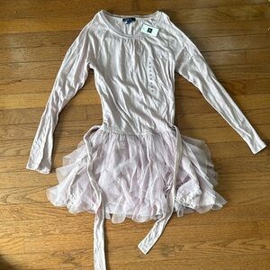 Girls GAP pink long-sleeve tulle skirted dress XL